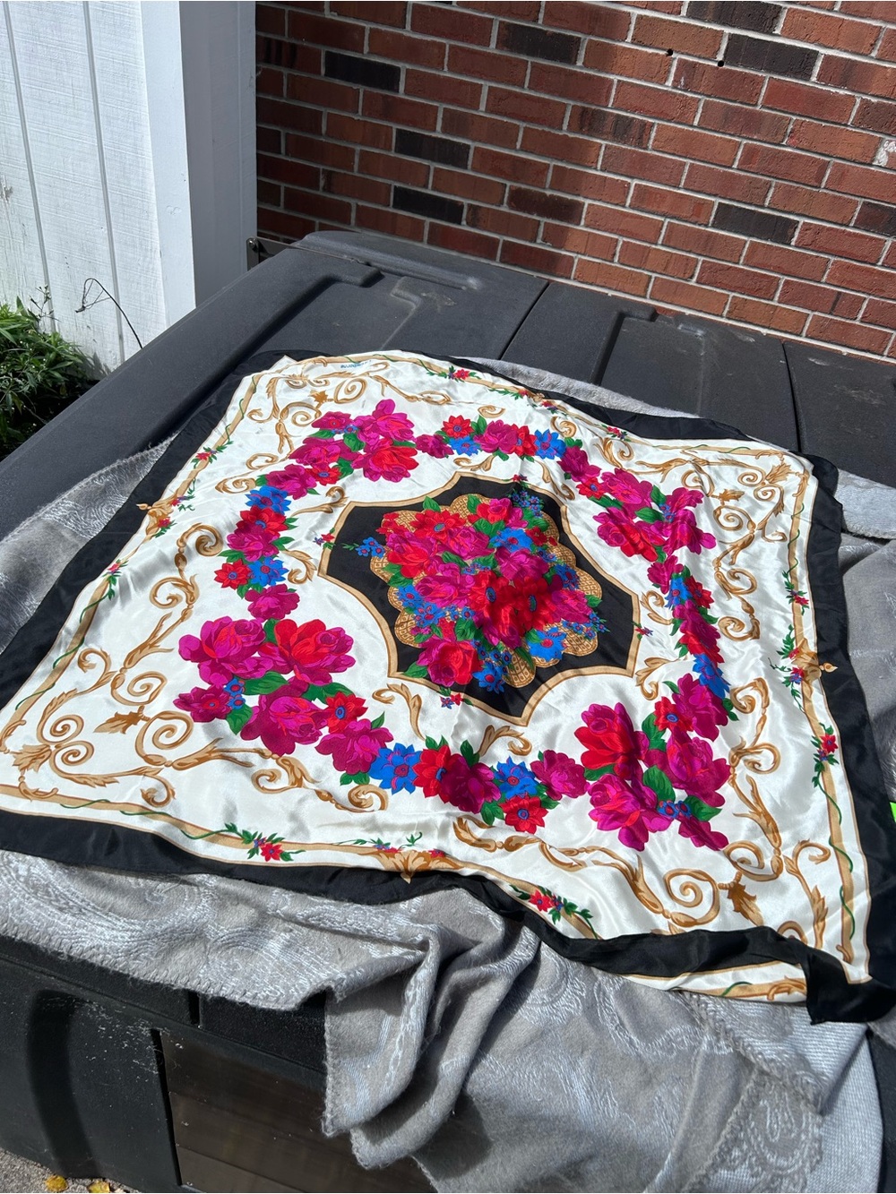 Vintage Liz Claiborne Floral Silk Scarf